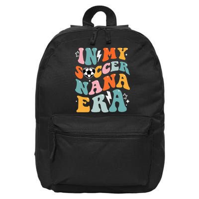 Groovy Retro In My Soccer Nana Era Funny Soccer 16 in Basic Backpack