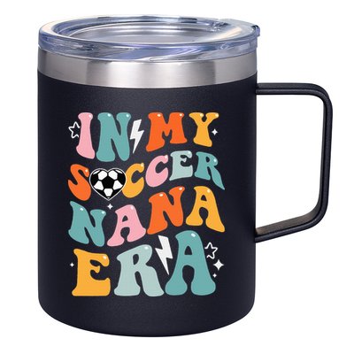 Groovy Retro In My Soccer Nana Era Funny Soccer 12oz Stainless Steel Coffee Mug