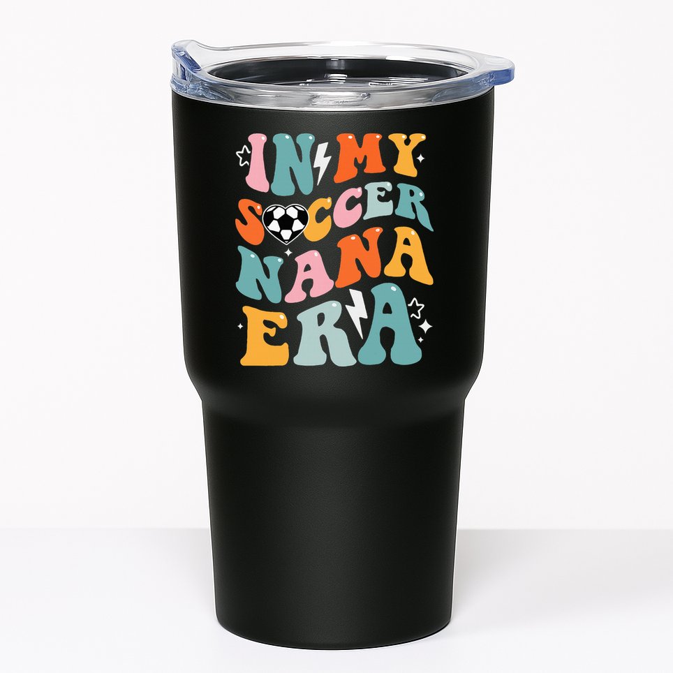 Groovy Retro In My Soccer Nana Era Funny Soccer Tumbler
