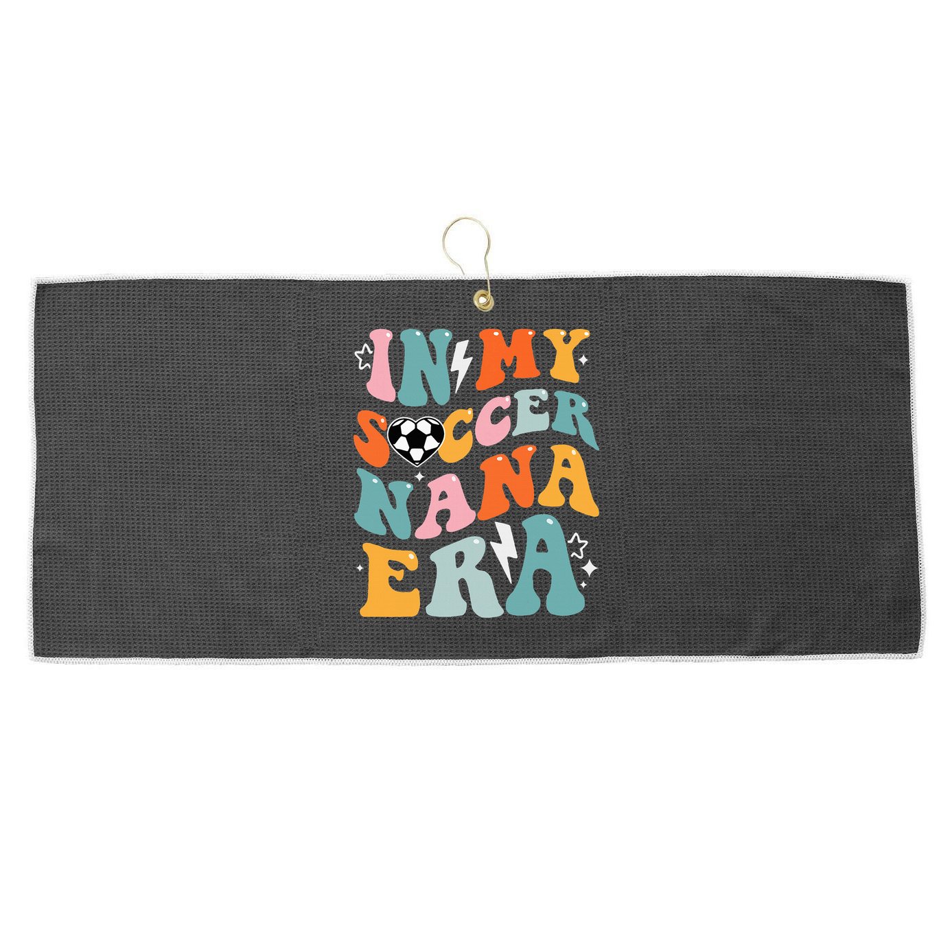 Groovy Retro In My Soccer Nana Era Funny Soccer Large Microfiber Waffle Golf Towel