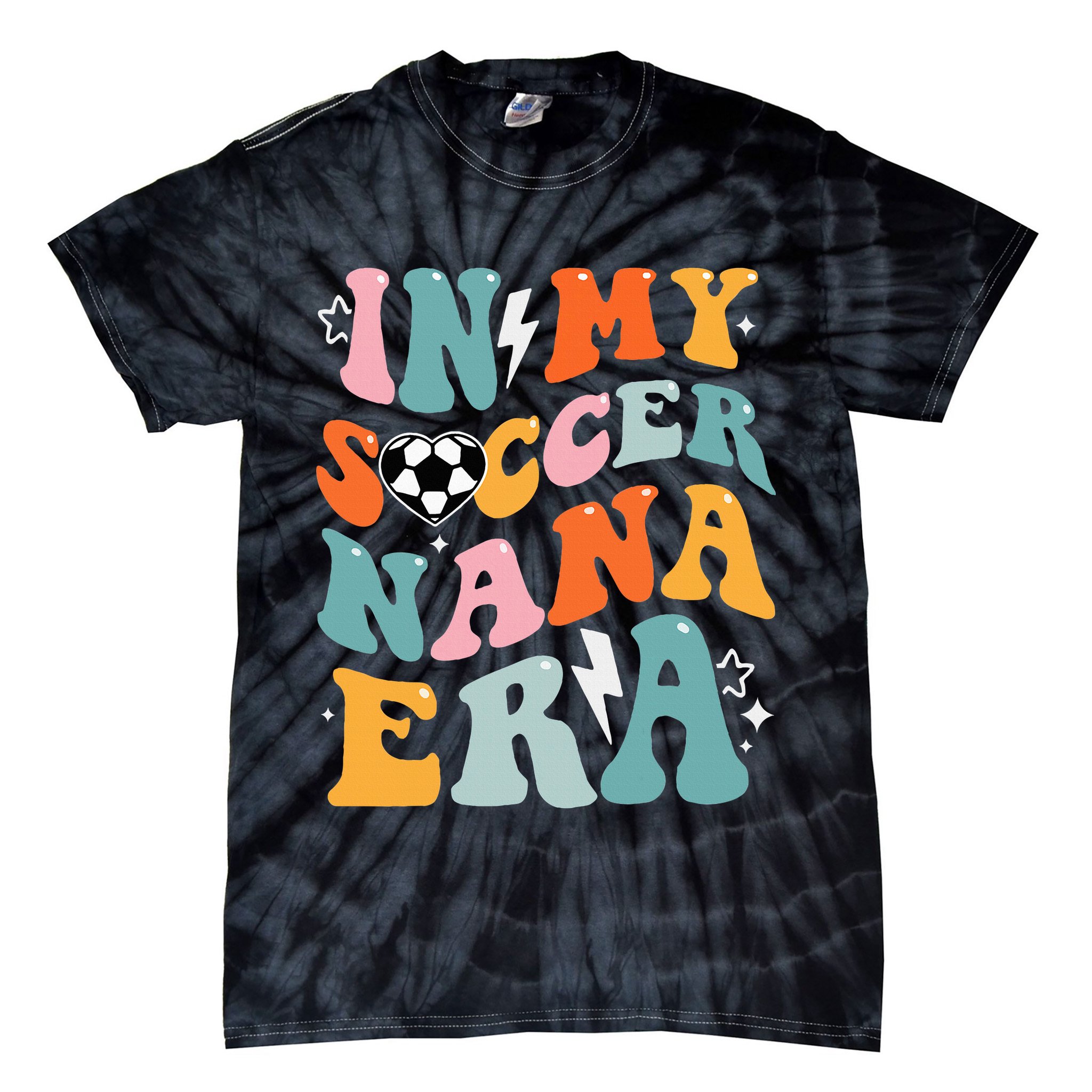 Groovy Retro In My Soccer Nana Era Funny Soccer Tie-Dye T-Shirt