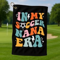 Groovy Retro In My Soccer Nana Era Funny Soccer Golf Towel