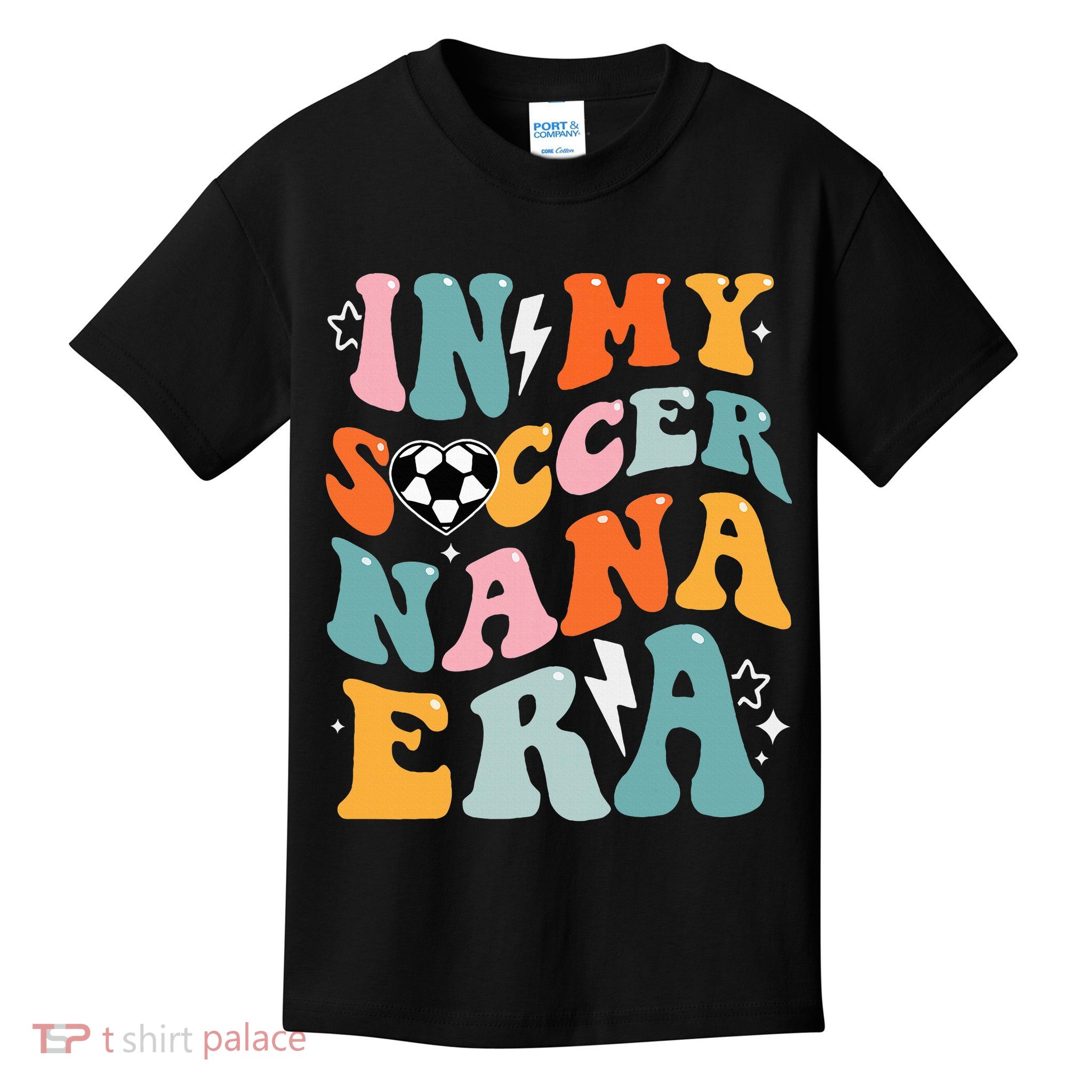 Groovy Retro In My Soccer Nana Era Funny Soccer Kids T-Shirt