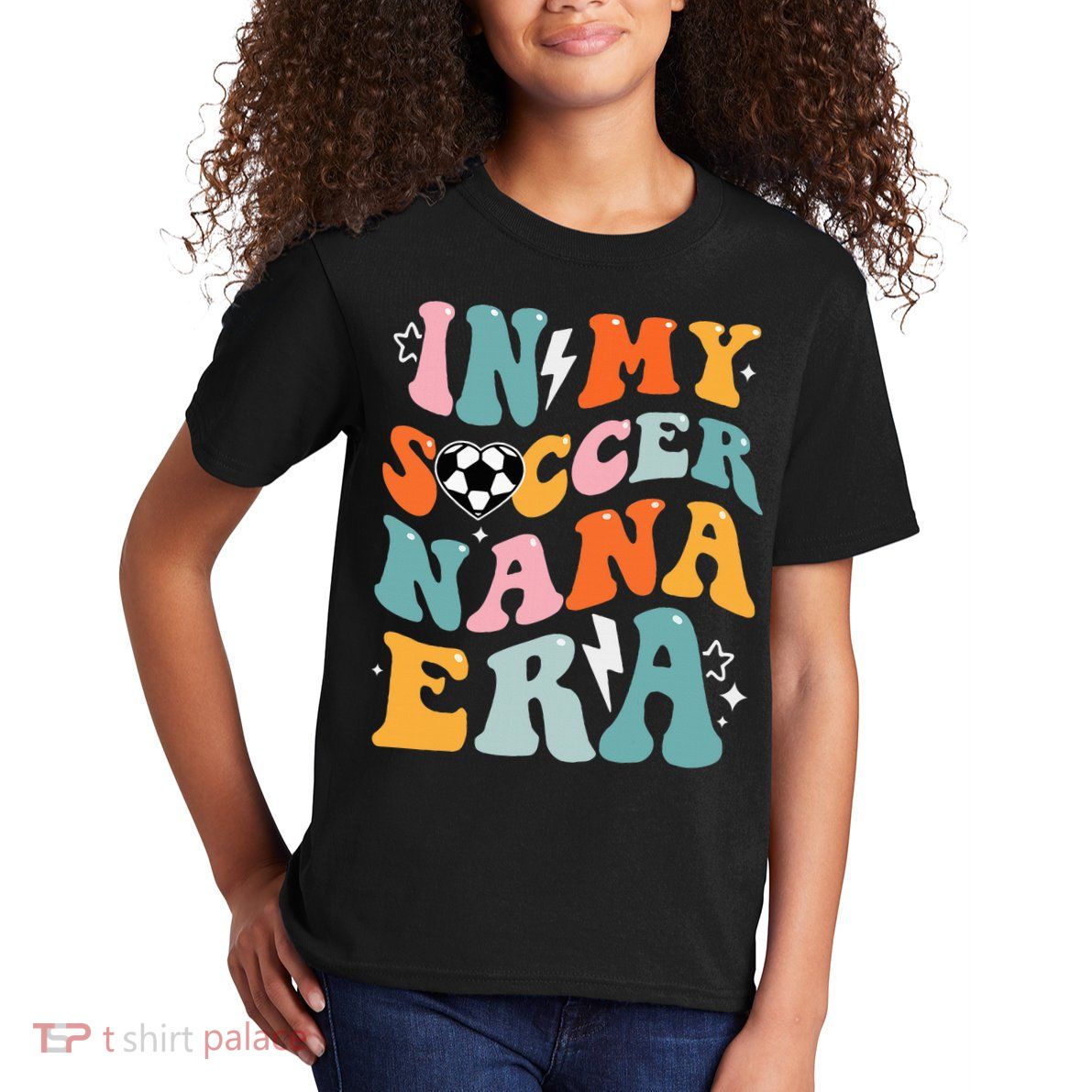 Groovy Retro In My Soccer Nana Era Funny Soccer Kids T-Shirt
