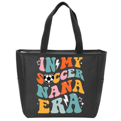 Groovy Retro In My Soccer Nana Era Funny Soccer Zip Tote Bag