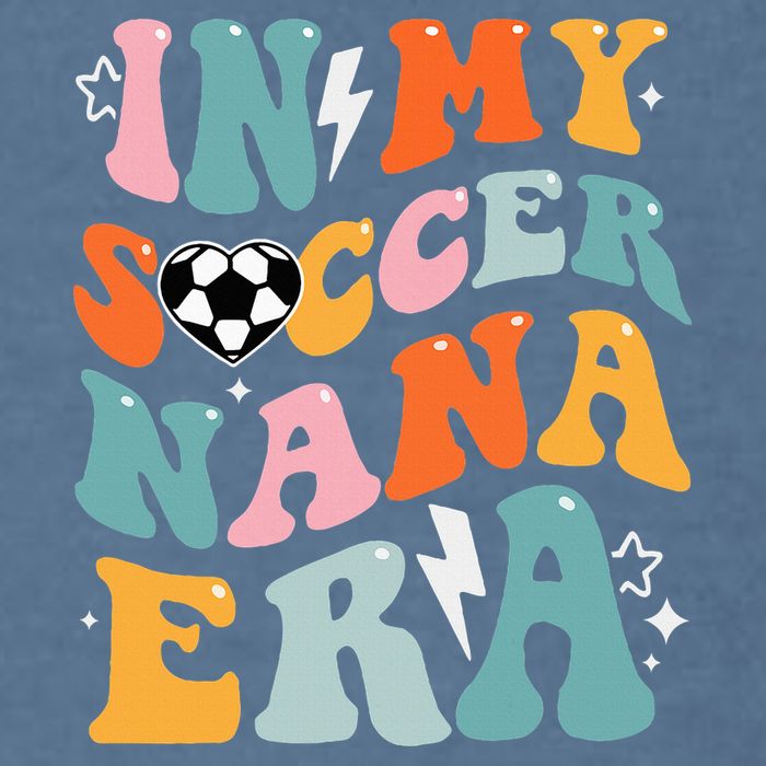Groovy Retro In My Soccer Nana Era Funny Soccer Garment-Dyed Sweatshirt