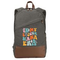 Groovy Retro In My Soccer Nana Era Funny Soccer Cotton Canvas Backpack