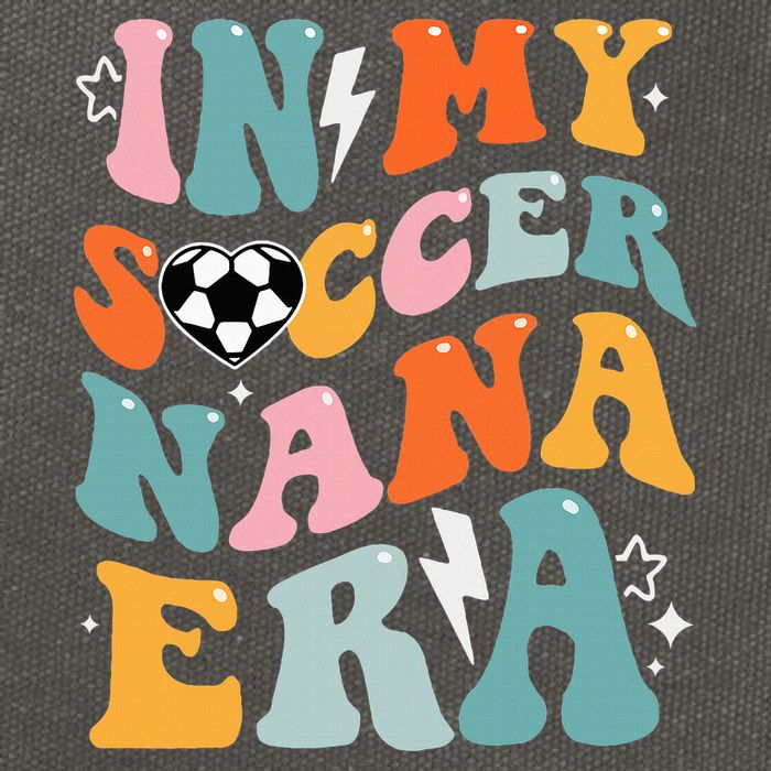 Groovy Retro In My Soccer Nana Era Funny Soccer Cotton Canvas Backpack