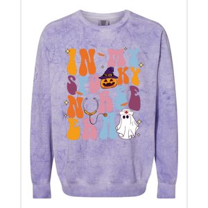 Groovy Retro In My Spooky Nurse Era Spooky Nurse Halloween Funny Gift Colorblast Crewneck Sweatshirt