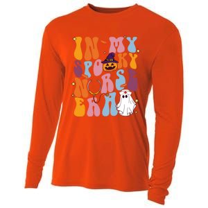 Groovy Retro In My Spooky Nurse Era Spooky Nurse Halloween Funny Gift Cooling Performance Long Sleeve Crew