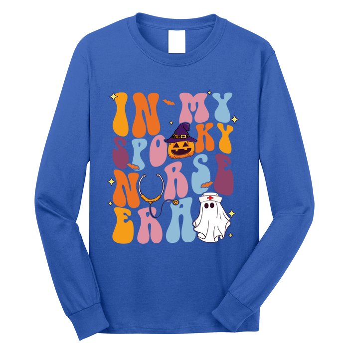 Groovy Retro In My Spooky Nurse Era Spooky Nurse Halloween Funny Gift Long Sleeve Shirt