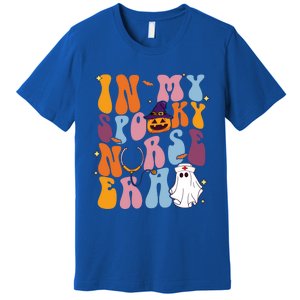 Groovy Retro In My Spooky Nurse Era Spooky Nurse Halloween Funny Gift Premium T-Shirt