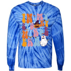 Groovy Retro In My Spooky Nurse Era Spooky Nurse Halloween Funny Gift Tie-Dye Long Sleeve Shirt