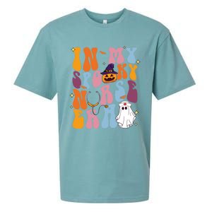 Groovy Retro In My Spooky Nurse Era Spooky Nurse Halloween Funny Gift Sueded Cloud Jersey T-Shirt