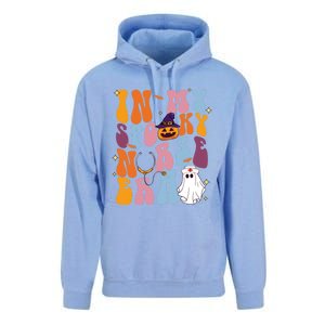 Groovy Retro In My Spooky Nurse Era Spooky Nurse Halloween Funny Gift Unisex Surf Hoodie