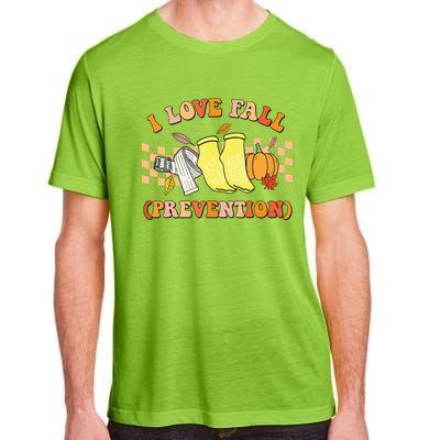 Groovy Retro I Love Fall Prevention Fall Physical Therapy Adult ChromaSoft Performance T-Shirt