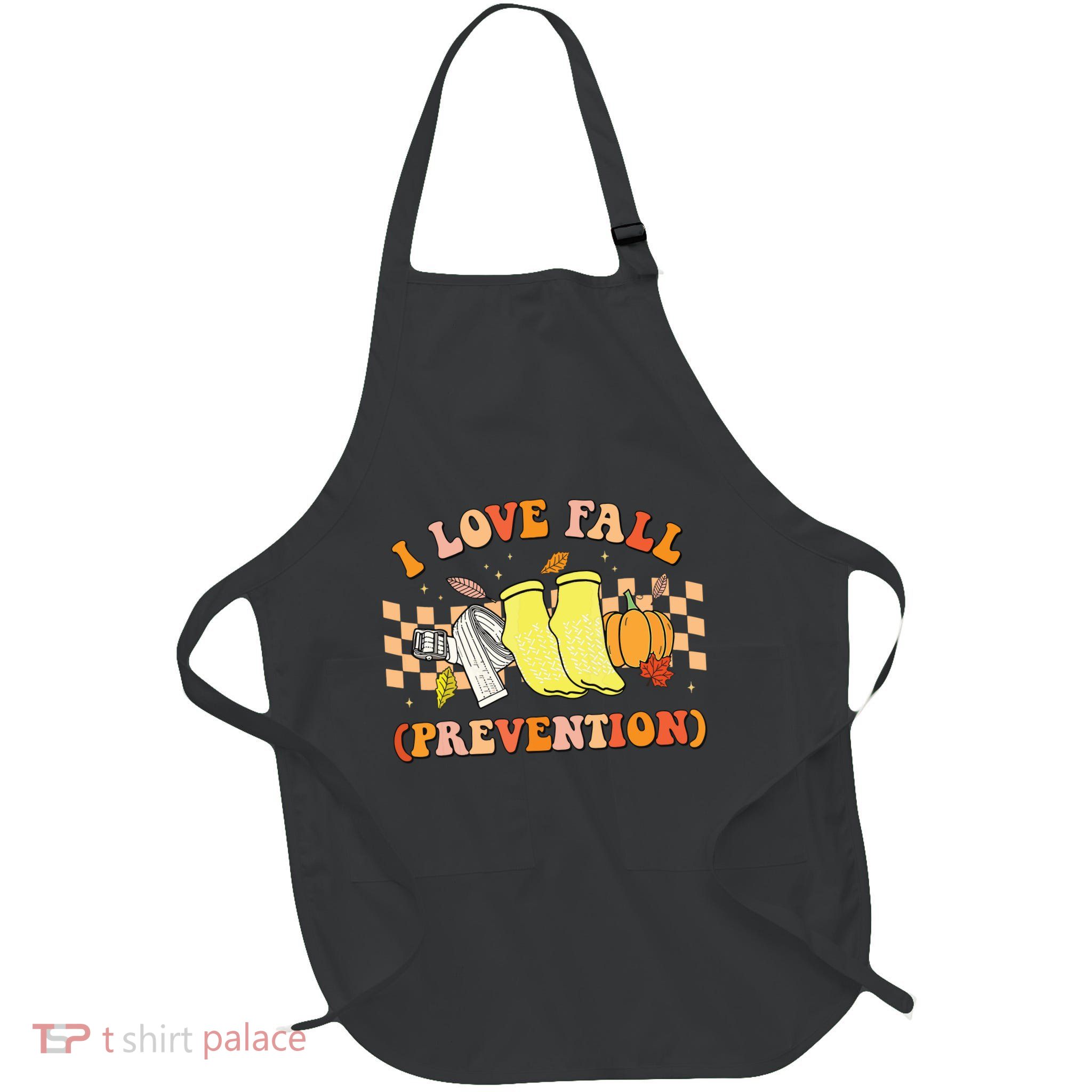 Groovy Retro I Love Fall Prevention Fall Physical Therapy Full-Length Apron With Pockets