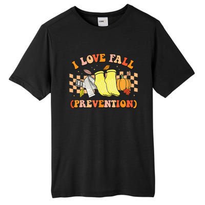 Groovy Retro I Love Fall Prevention Fall Physical Therapy Tall Fusion ChromaSoft Performance T-Shirt