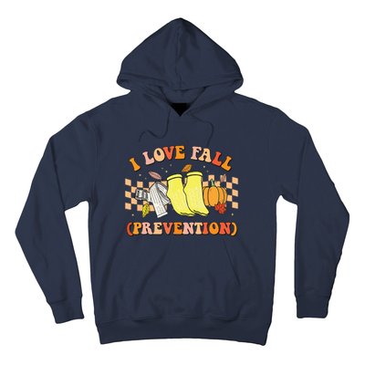 Groovy Retro I Love Fall Prevention Fall Physical Therapy Hoodie