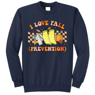 Groovy Retro I Love Fall Prevention Fall Physical Therapy Sweatshirt