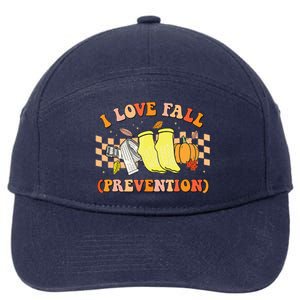 Groovy Retro I Love Fall Prevention Fall Physical Therapy 7-Panel Snapback Hat