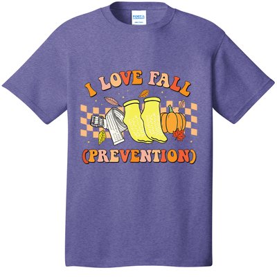 Groovy Retro I Love Fall Prevention Fall Physical Therapy T-Shirt