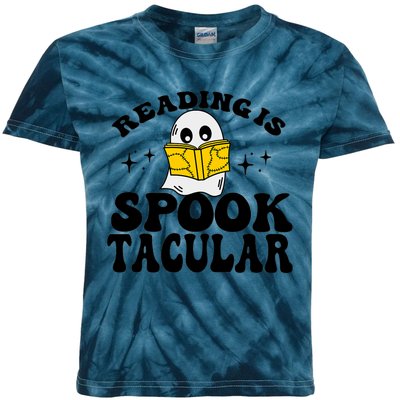 Ghost Reading Is Spooktacular Reading Teacher Halloween Kids Tie-Dye T-Shirt