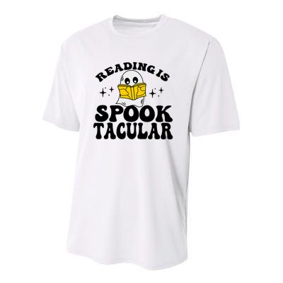 Ghost Reading Is Spooktacular Reading Teacher Halloween Youth Performance Sprint T-Shirt