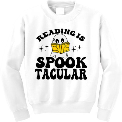 Ghost Reading Is Spooktacular Reading Teacher Halloween Kids Sweatshirt