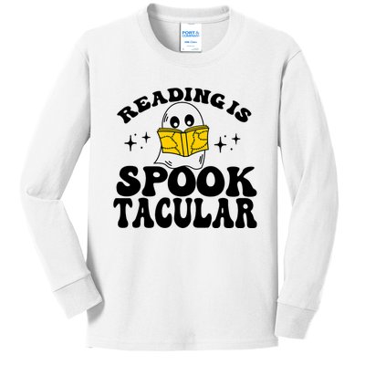 Ghost Reading Is Spooktacular Reading Teacher Halloween Kids Long Sleeve Shirt