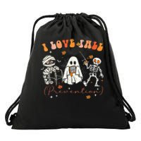 Groovy Retro I Love Fall Prevention Fall Physical Therapy Drawstring Bag