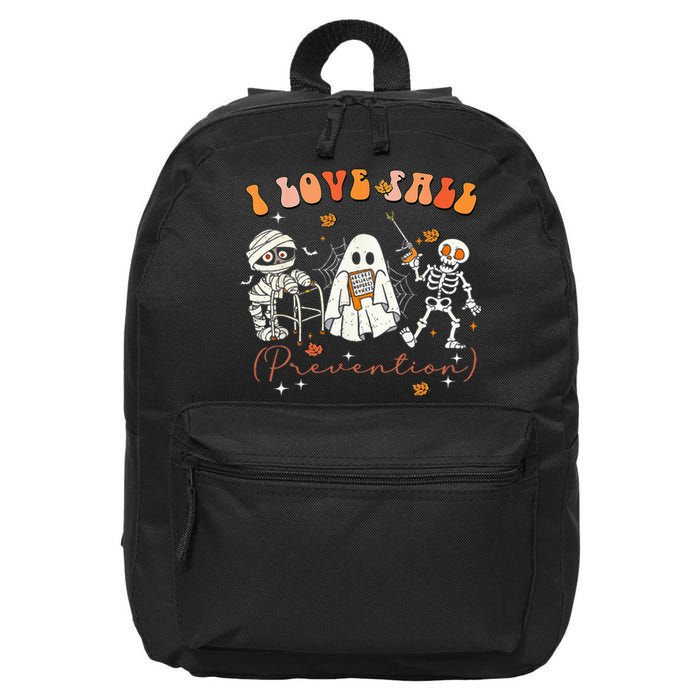 Groovy Retro I Love Fall Prevention Fall Physical Therapy 16 in Basic Backpack