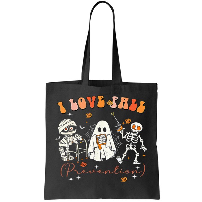 Groovy Retro I Love Fall Prevention Fall Physical Therapy Tote Bag