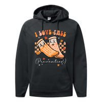 Groovy Retro I Love Fall Prevention Fall Physical Therapy Performance Fleece Hoodie