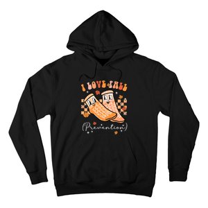 Groovy Retro I Love Fall Prevention Fall Physical Therapy Hoodie