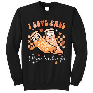 Groovy Retro I Love Fall Prevention Fall Physical Therapy Sweatshirt