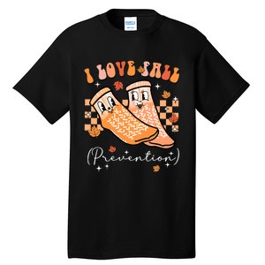 Groovy Retro I Love Fall Prevention Fall Physical Therapy Tall T-Shirt