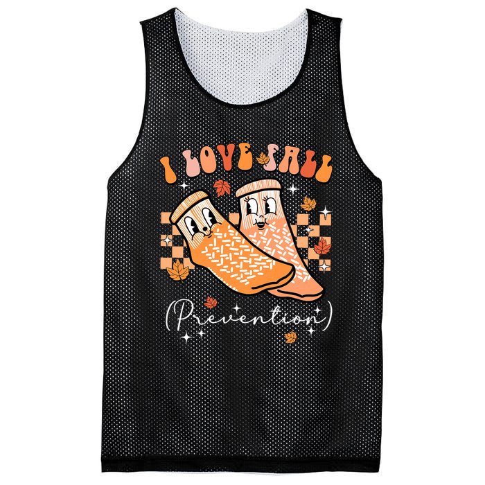 Groovy Retro I Love Fall Prevention Fall Physical Therapy Mesh Reversible Basketball Jersey Tank