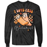 Groovy Retro I Love Fall Prevention Fall Physical Therapy Tie-Dye Long Sleeve Shirt