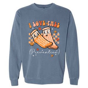 Groovy Retro I Love Fall Prevention Fall Physical Therapy Garment-Dyed Sweatshirt