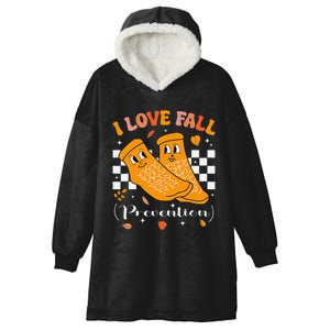 Groovy Retro I Love Fall Prevention Fall Physical Therapy Hooded Wearable Blanket