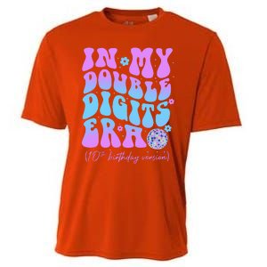 Groovy Retro In My Double Digits Era 10th Birthday Version Cooling Performance Crew T-Shirt