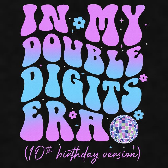 Groovy Retro In My Double Digits Era 10th Birthday Version Ladies PosiCharge Tri-Blend Wicking Tank