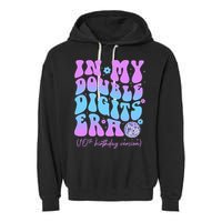 Groovy Retro In My Double Digits Era 10th Birthday Version Garment-Dyed Fleece Hoodie