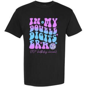 Groovy Retro In My Double Digits Era 10th Birthday Version Garment-Dyed Heavyweight T-Shirt