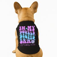 Groovy Retro In My Double Digits Era 10th Birthday Version Doggie Tank