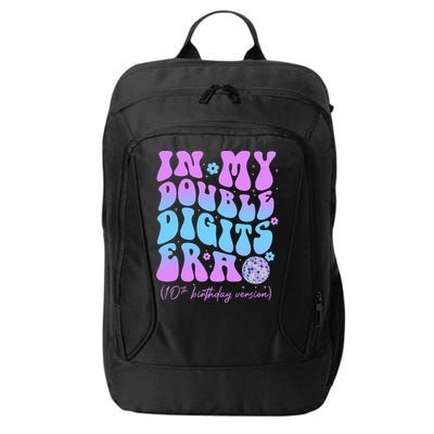 Groovy Retro In My Double Digits Era 10th Birthday Version City Backpack
