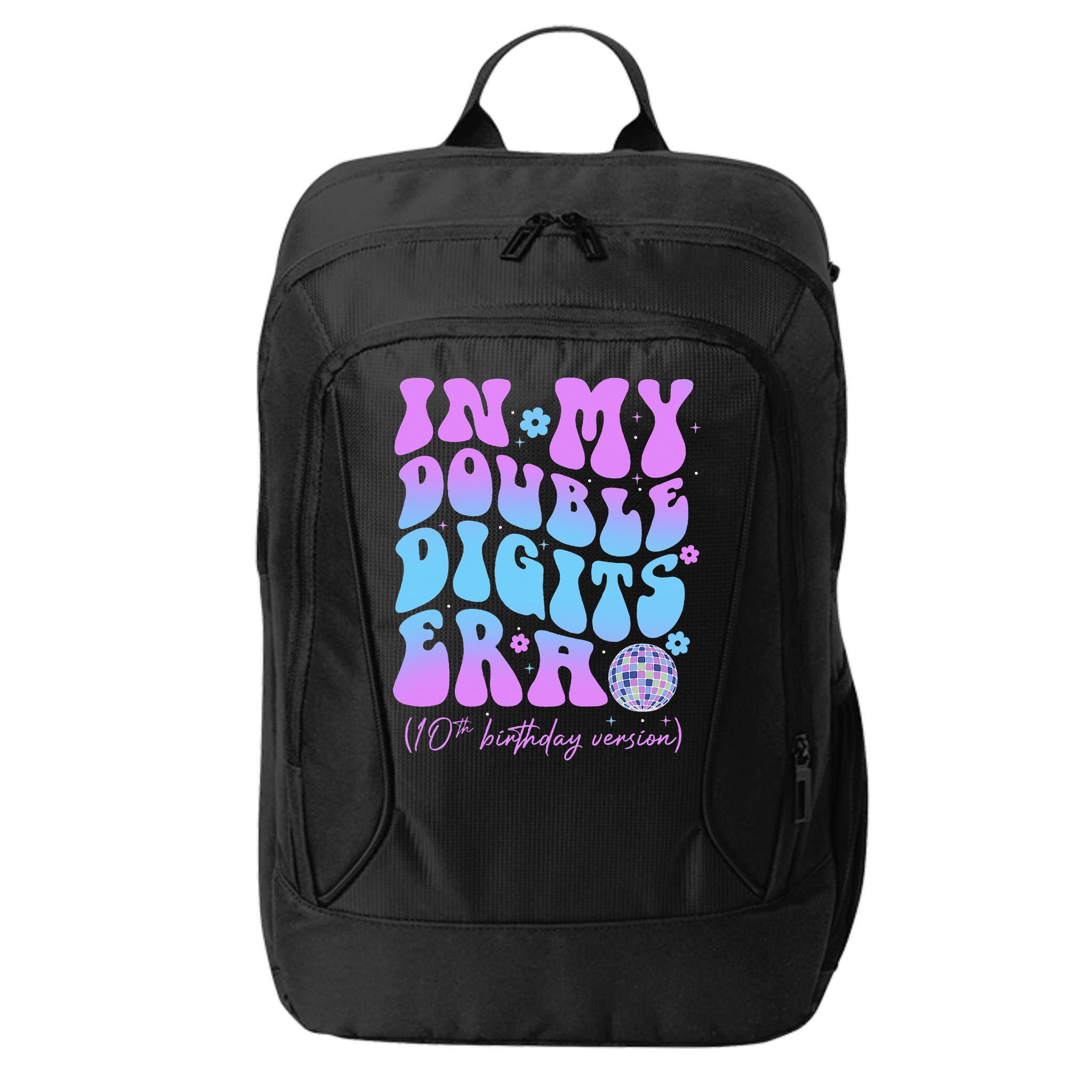Groovy Retro In My Double Digits Era 10th Birthday Version City Backpack