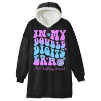 Groovy Retro In My Double Digits Era 10th Birthday Version Hooded Wearable Blanket