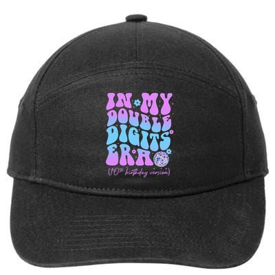 Groovy Retro In My Double Digits Era 10th Birthday Version 7-Panel Snapback Hat